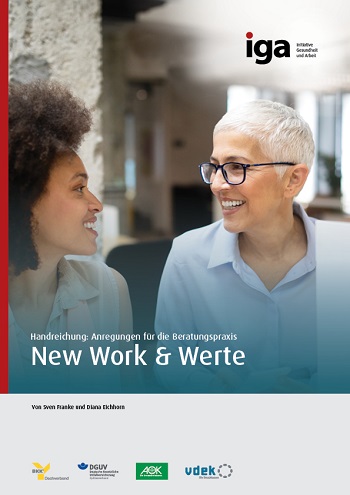 Titelbild der Arbeitshilfe „New Work & Werte“: Handreichung für die Beratung