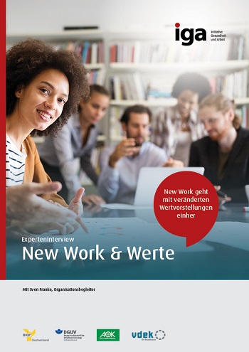 Titelansicht der Experteninterviews „New Work & Werte“