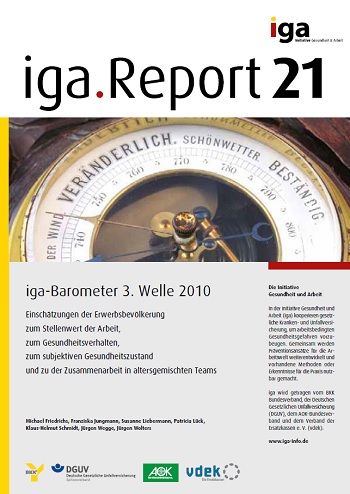 Titelbild des iga.Reports 21: Ein Barometer zeigt den Luftdruck für die Wettervorhersage an: Veränderlich, Schönwetter, Beständig.