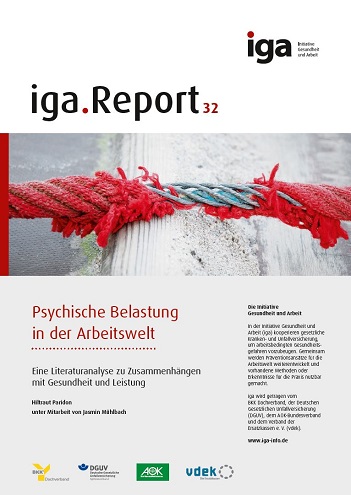 Titelbild des iga.Reports 32: Der rote Mantel eines Stahlseils wird von einem Holzbalken aufgerieben. Durch die Belastung wird der Stahlkern sichtbar.