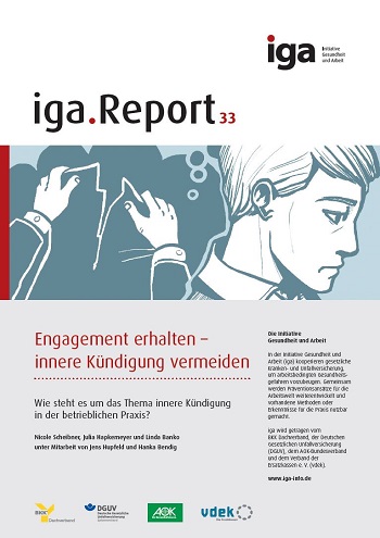 Titelbild des iga.Reports 33: Die Handzeichnung zeigt einen jungen, traurigen Mann. Daneben sieht man Hände, die einen Vertrag zerreißen.