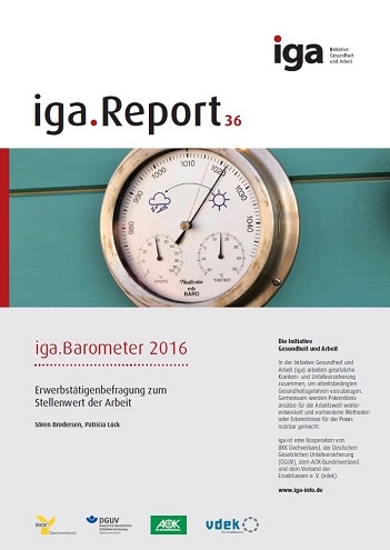 Titelbild des iga.Reports 36: Ein Barometer zeigt gleichbleibendes und beständiges gutes Wetter an.