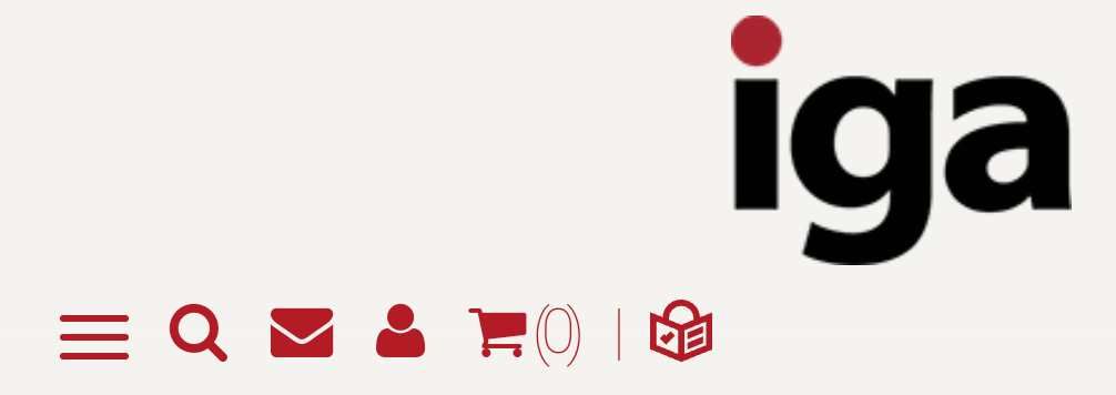 Menü-Ansicht auf dem Handy oder Tablet, oben rechts das iga-Logo.